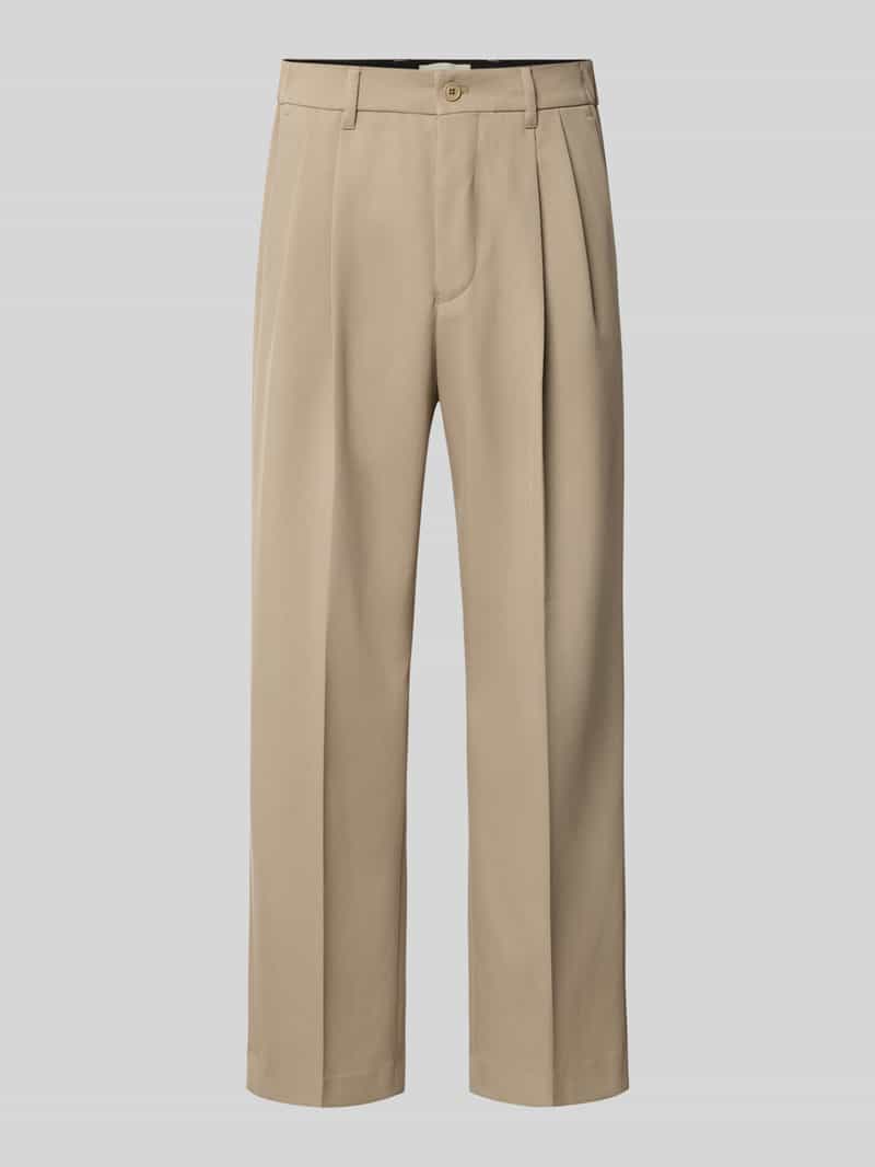 Drykorn wide fit broek met vouwplooien model 'LEEK'