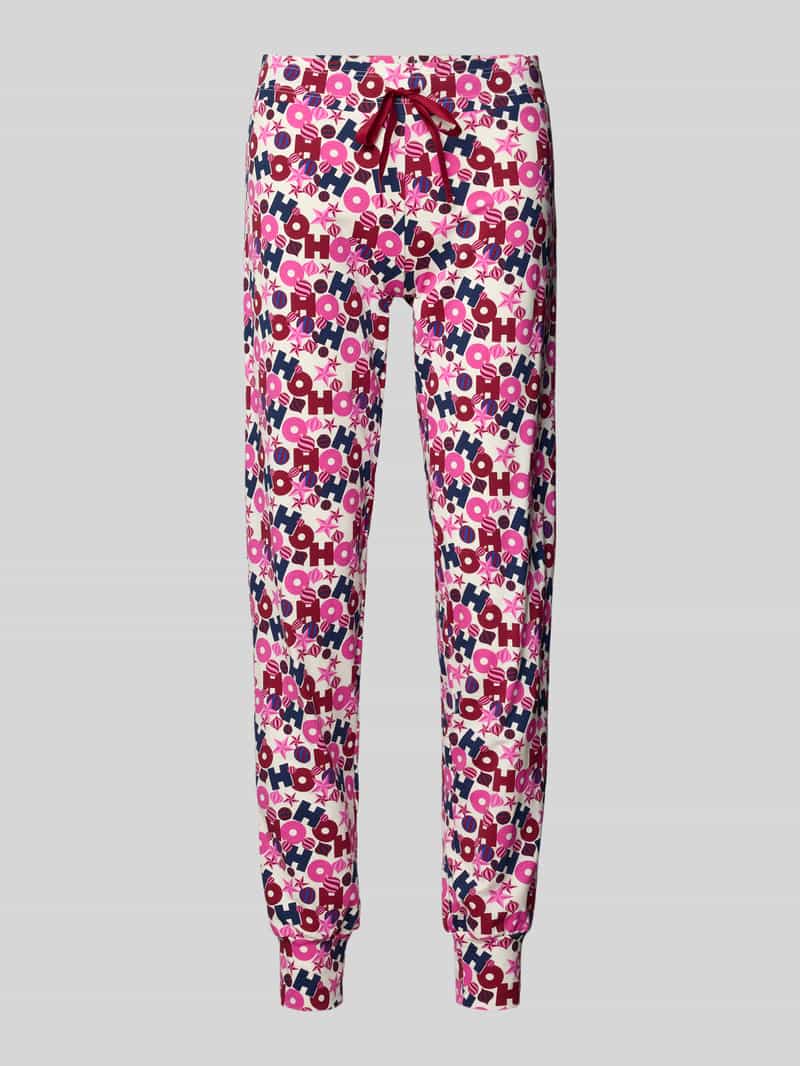 Skiny Regular fit pyjamabroek in all-over look felroze, foto 4