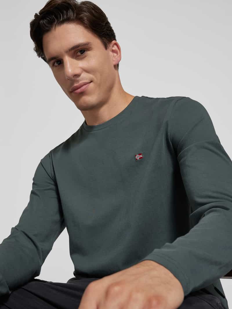Napapijri Shirt met lange mouwen en labelstitching