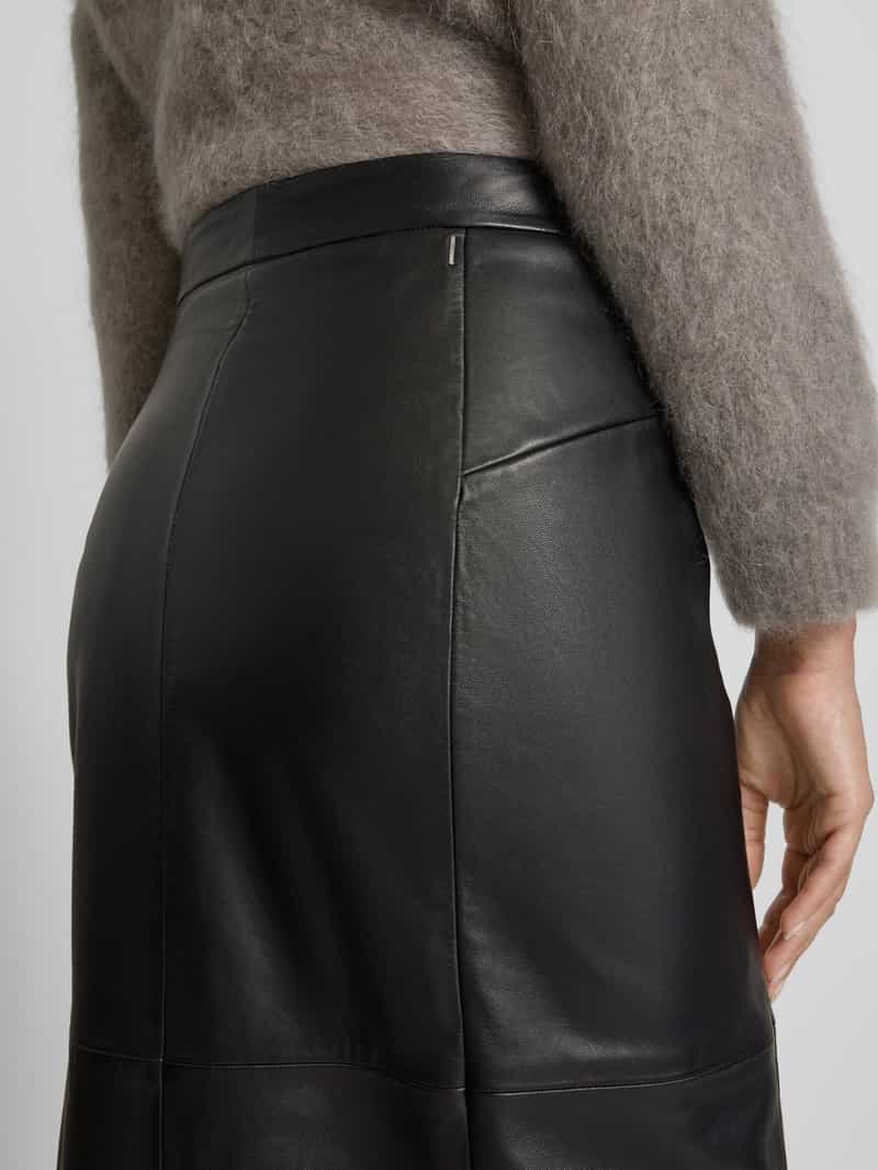 Boss Regular fit leren rok van lamsleer