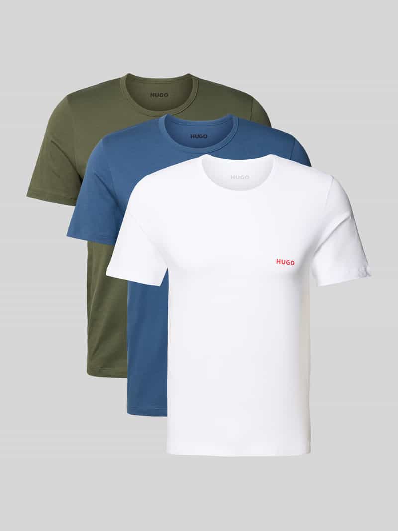 Regular fit t-shirtset van puur katoen model 'T-SHIRT RN TRIPLET P'