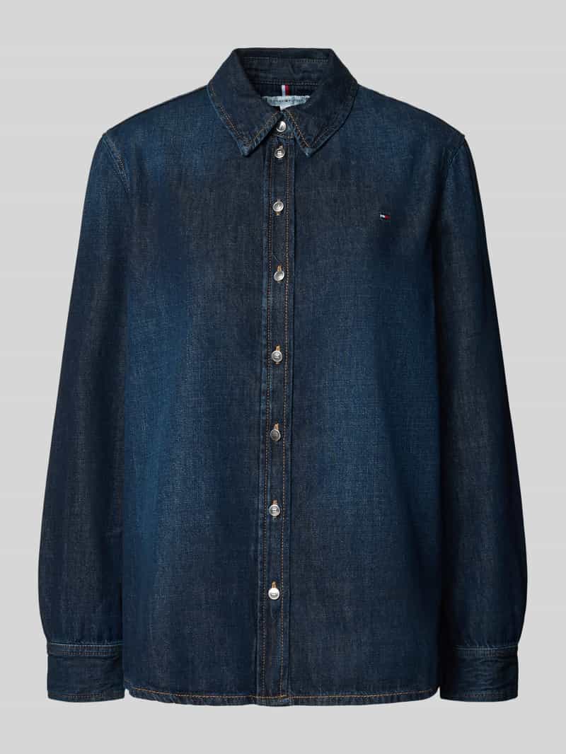 Tommy Hilfiger Regular fit denim overhemdblouse van een mix van katoen en lyocell model 'MILO'