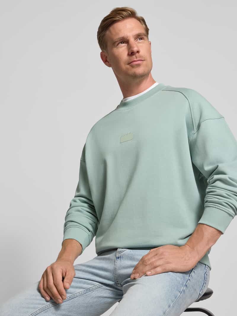 HUGO Regular fit sweatshirt van puur katoen model 'DELASTCREW'