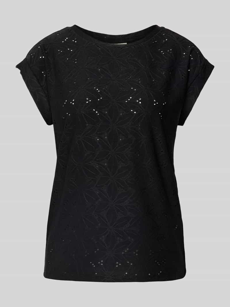 FREE QUENT T-shirt met broderie anglaise model 'Blond'