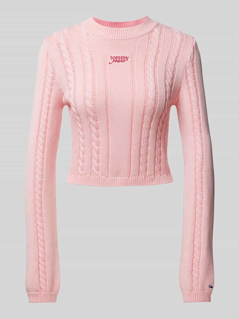 Tommy Jeans Korte gebreide pullover van puur katoen