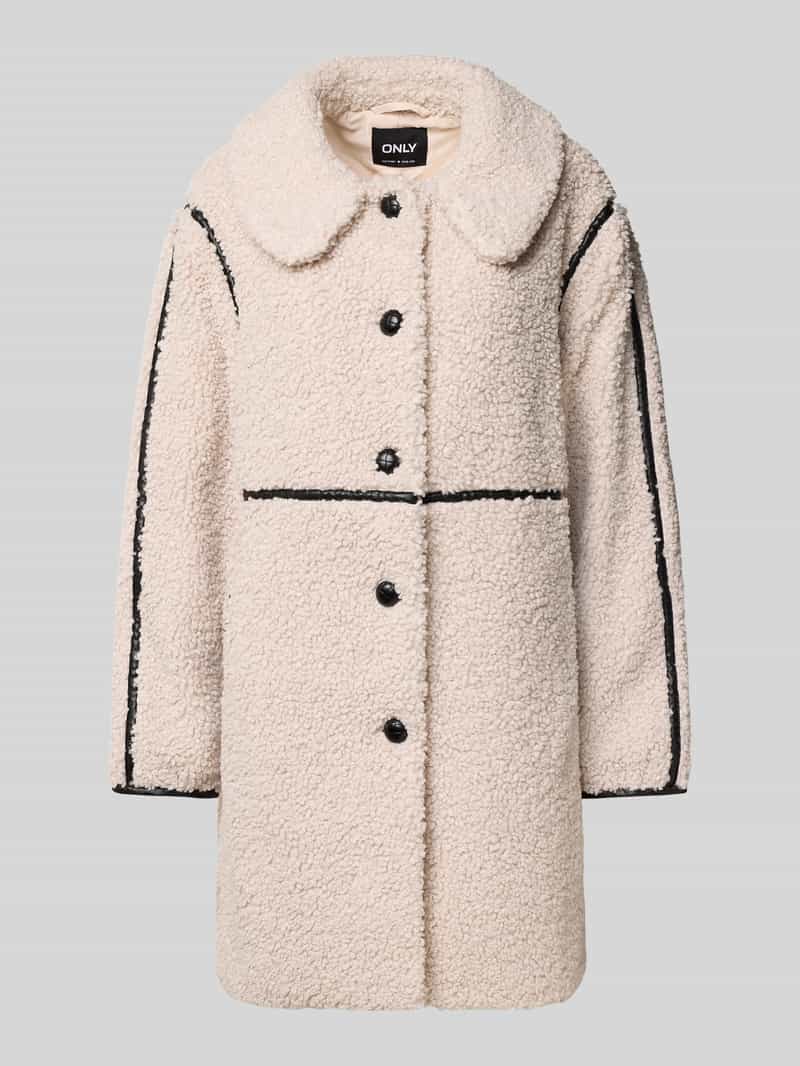 Only Regular fit lange jas van teddybont met contraststrepen model 'RUBI'