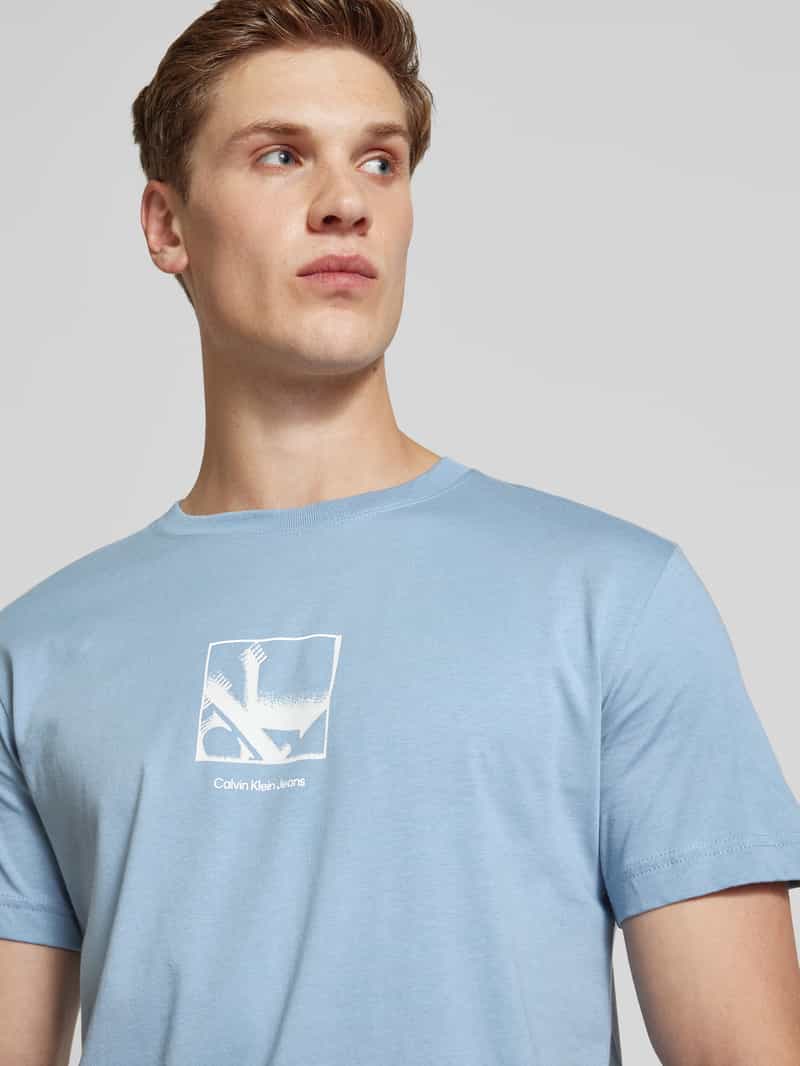 Calvin Klein Jeans T-shirt met labelprint model 'GRID BOX'