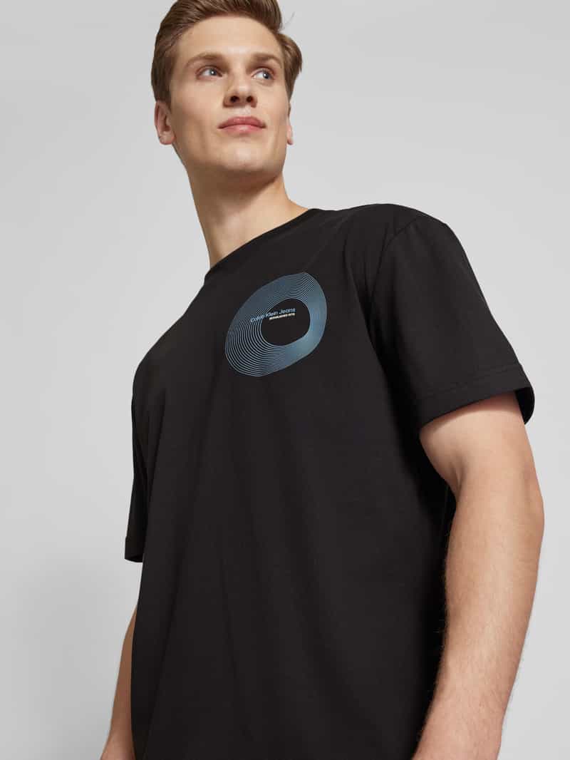 Calvin Klein Jeans T-shirt met label- en motiefprint model 'CIRCLE FREQUENCY'