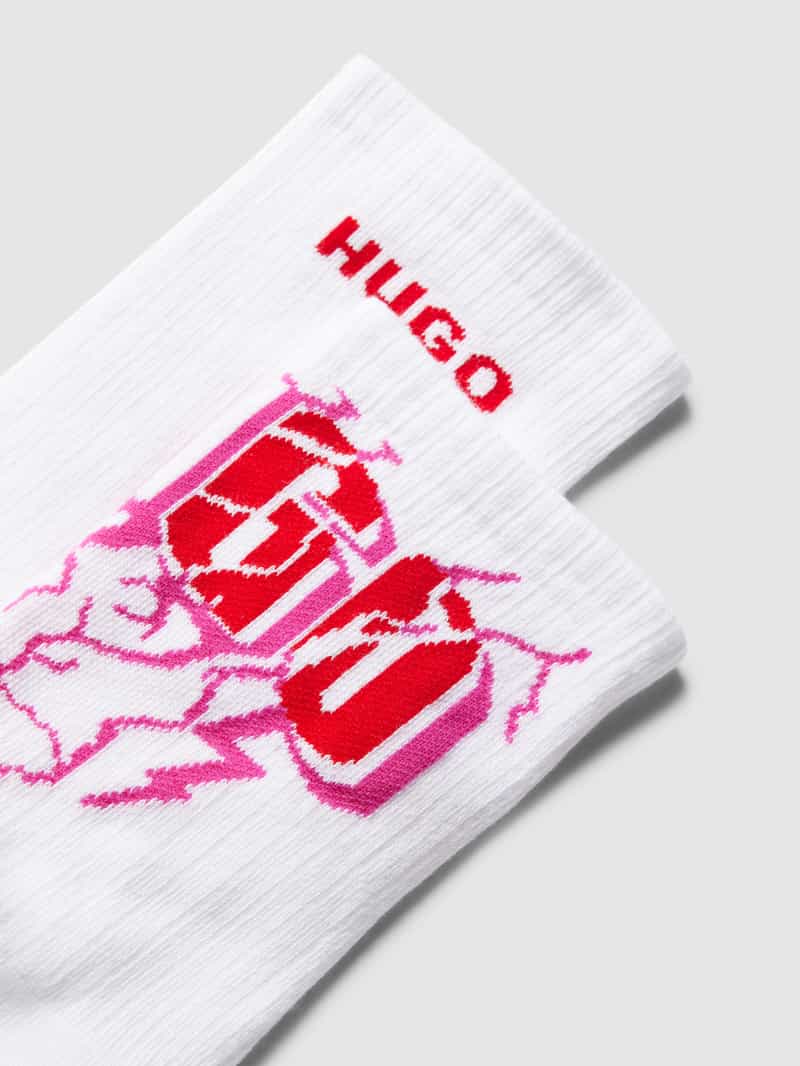 HUGO Sokken met labelprint in een set van 2 paar