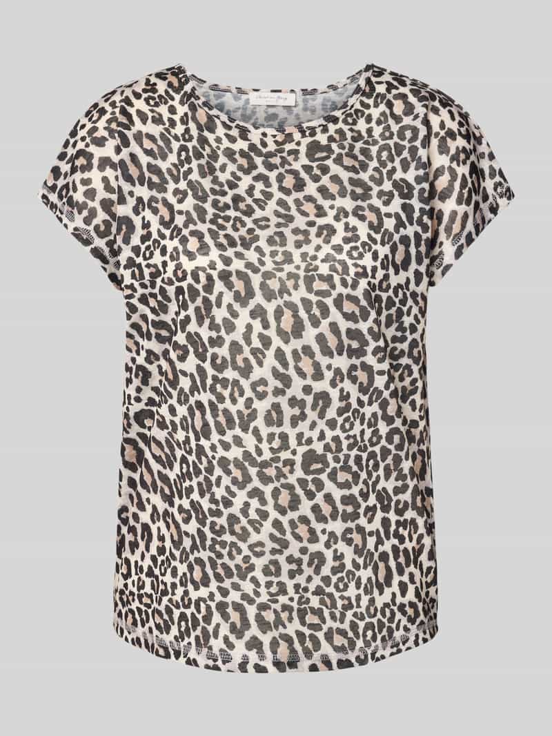 Christian Berg Woman T-shirt met geribde ronde hals