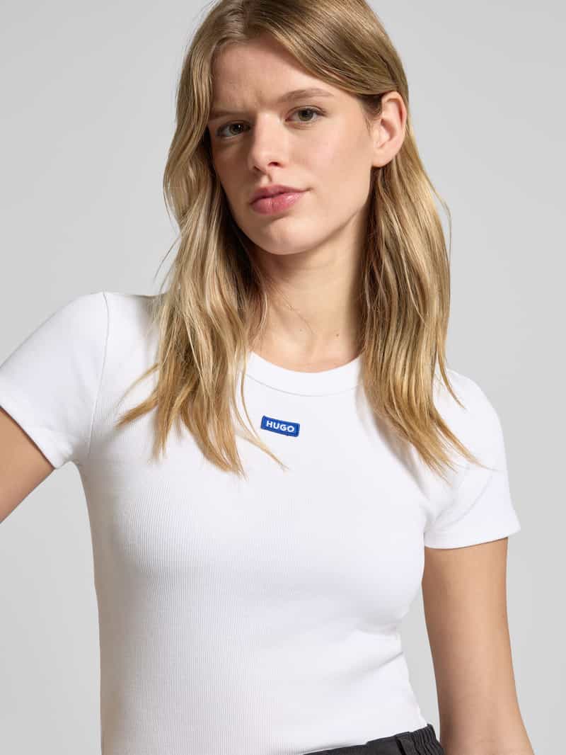 Hugo Blue T-shirt met labeldetail