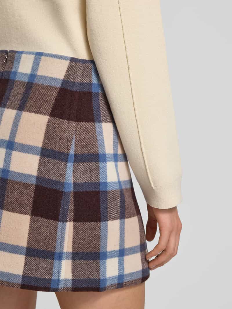 MAX&Co. Licht uitlopende wollen rok met ruitmotief model 'OZONO'