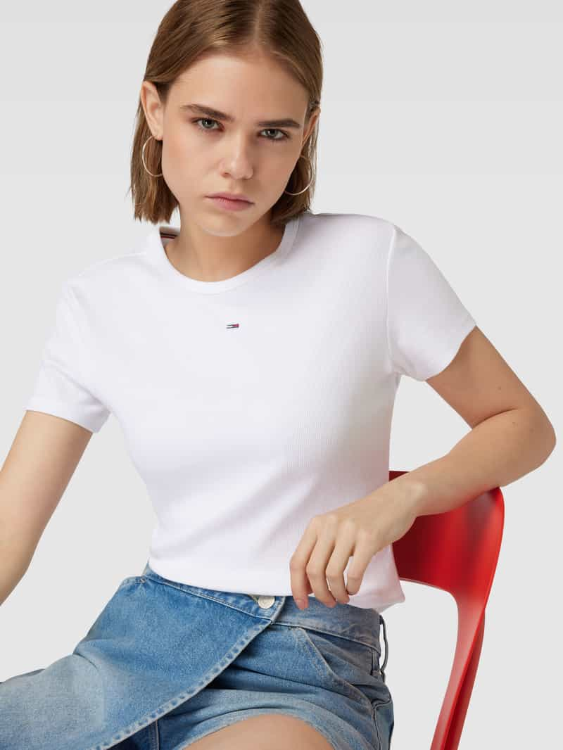 Tommy Jeans Slim fit T-shirt in riblook model 'ESSENTIAL'