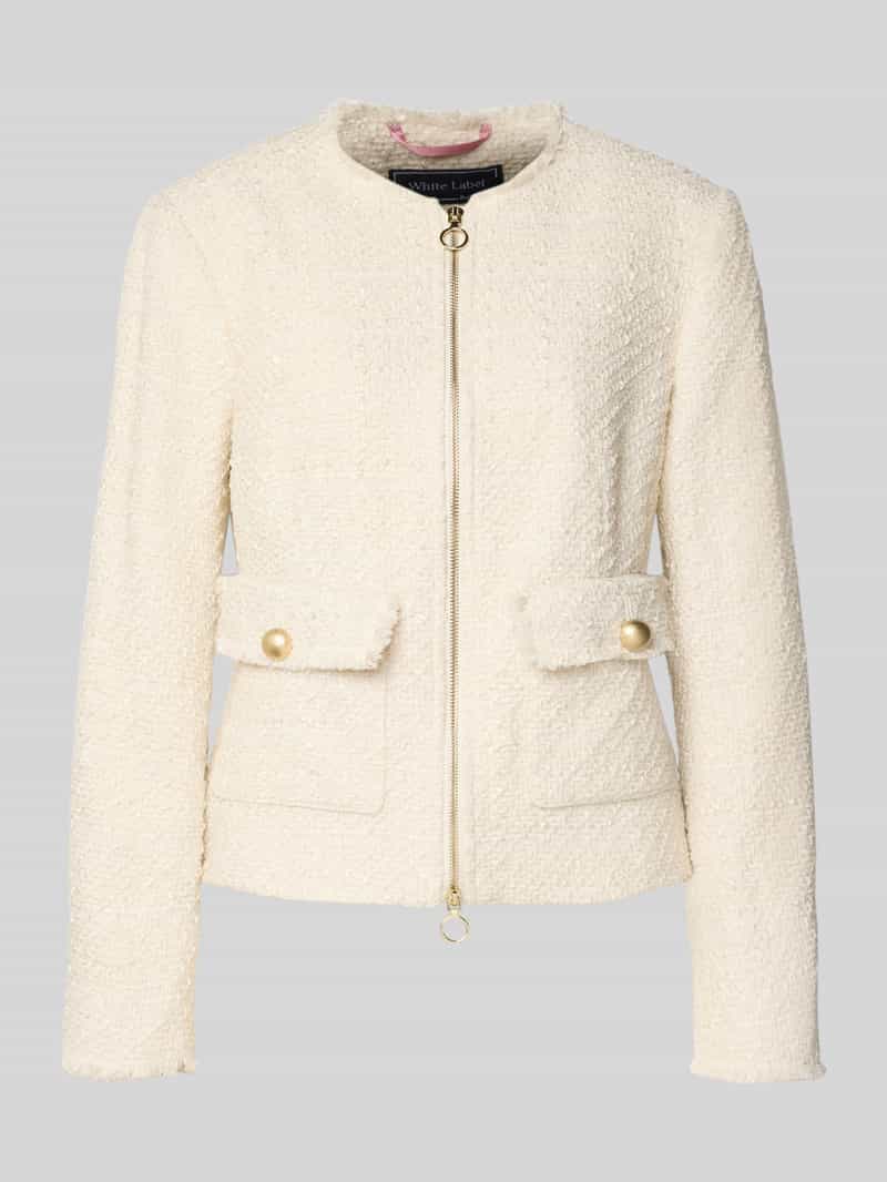WHITE LABEL Blazer in bouclélook met ronde hals