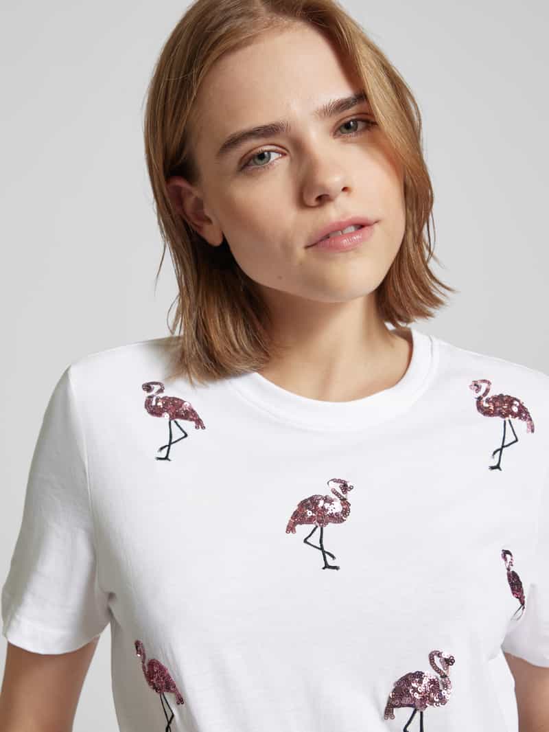 Only Regular fit T-shirt met pailletten model 'KITA'