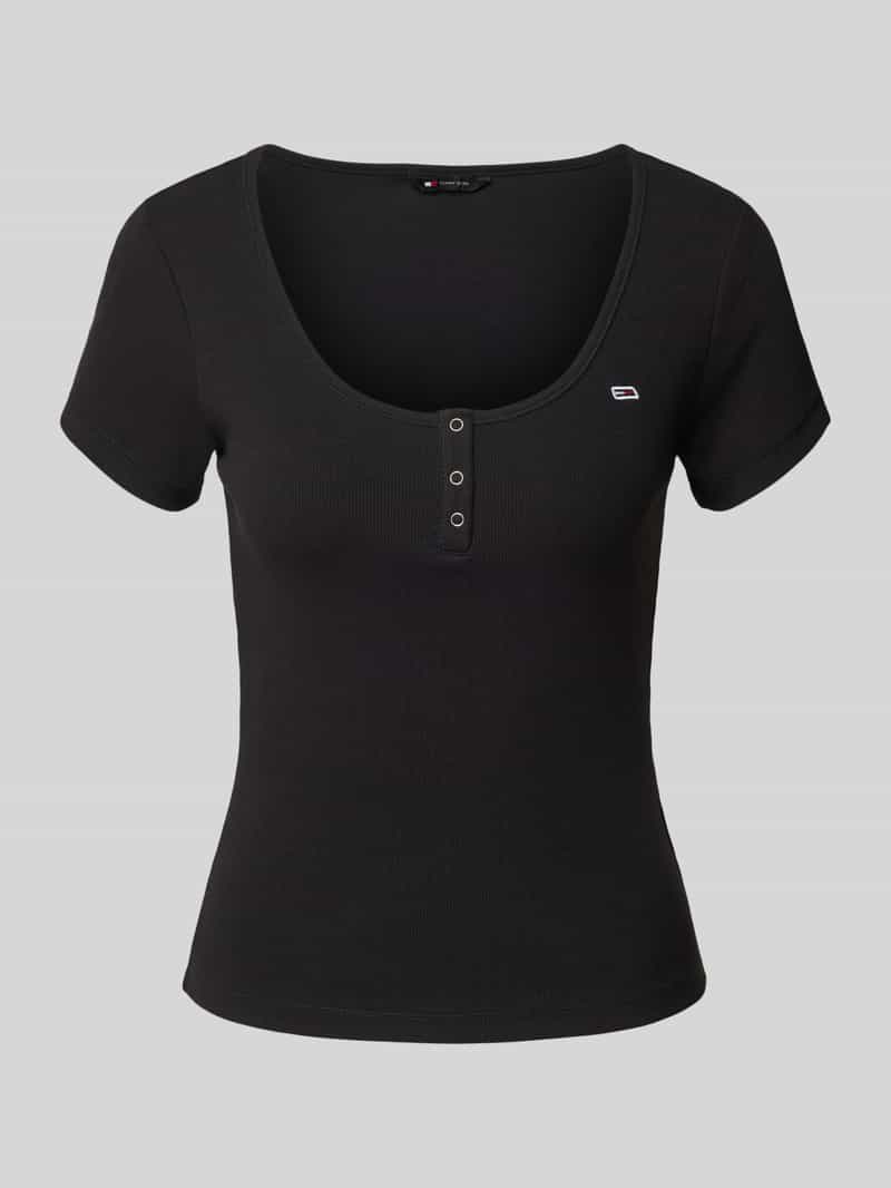Tommy Jeans Slim fit T-shirt met ronde hals model 'HENLEY'