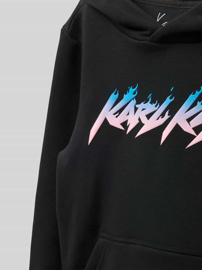 Karl Kani Hoodie met labelprint model 'Kani Flames'