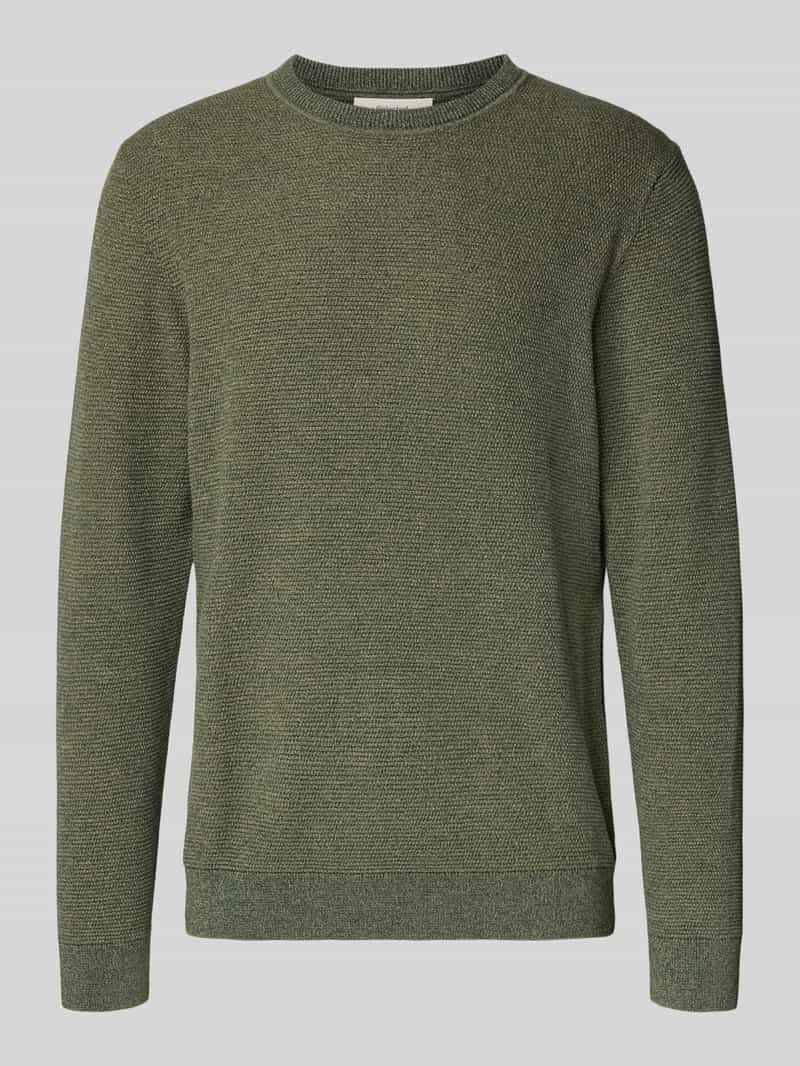 SELECTED HOMME Gebreide trui SLHROSS LS KNIT STRUCTURE CREW NECK NOOS