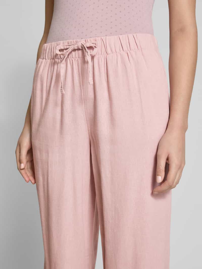 Only Wijde broek van een mix van viscose en linnen model 'CARO'
