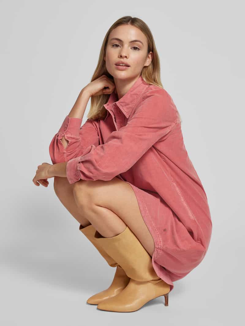 s.Oliver RED LABEL Relaxed fit overhemdjurk van fijne corduroy met steekzakken opzij