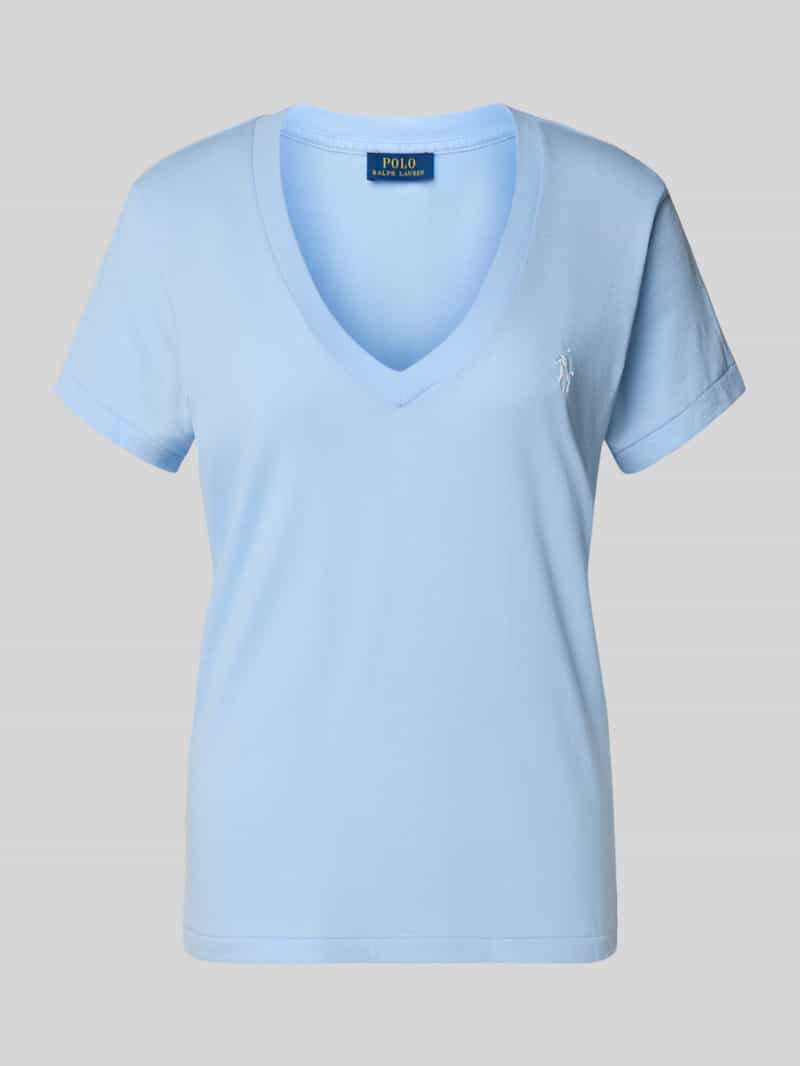 Polo Ralph Lauren T-shirt met labelstitching en V-hals