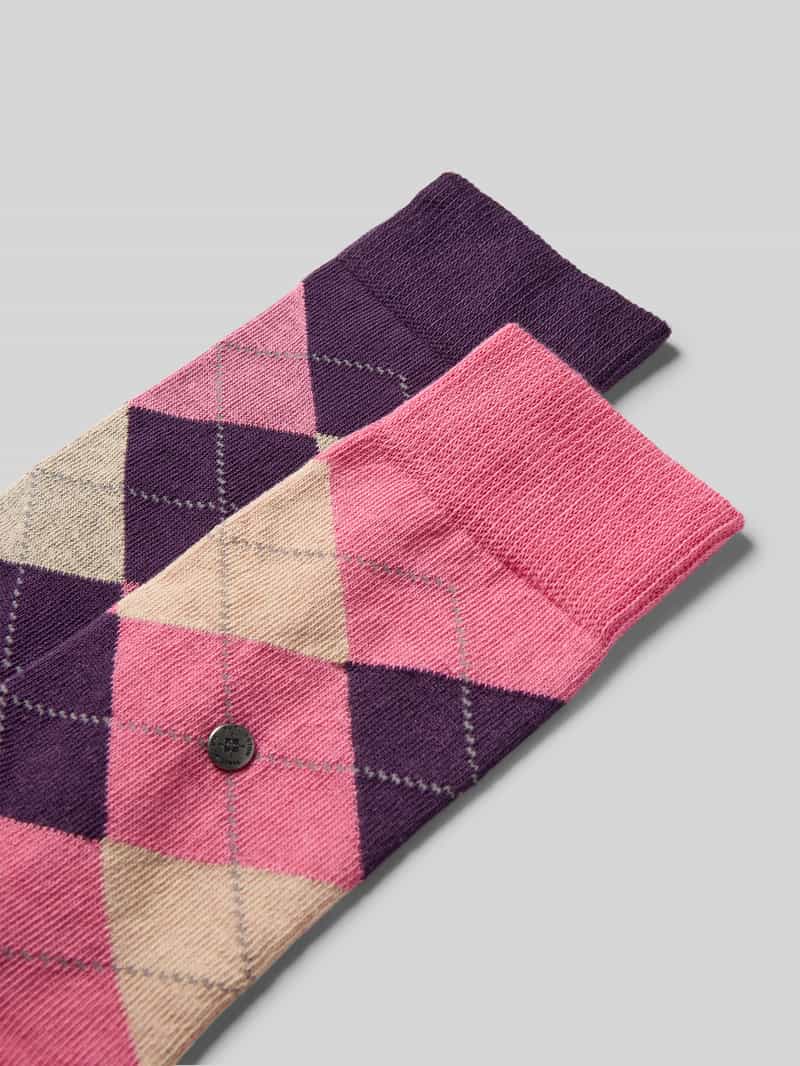 Burlington Sokken met argyle-stitching in een set van 2 paar