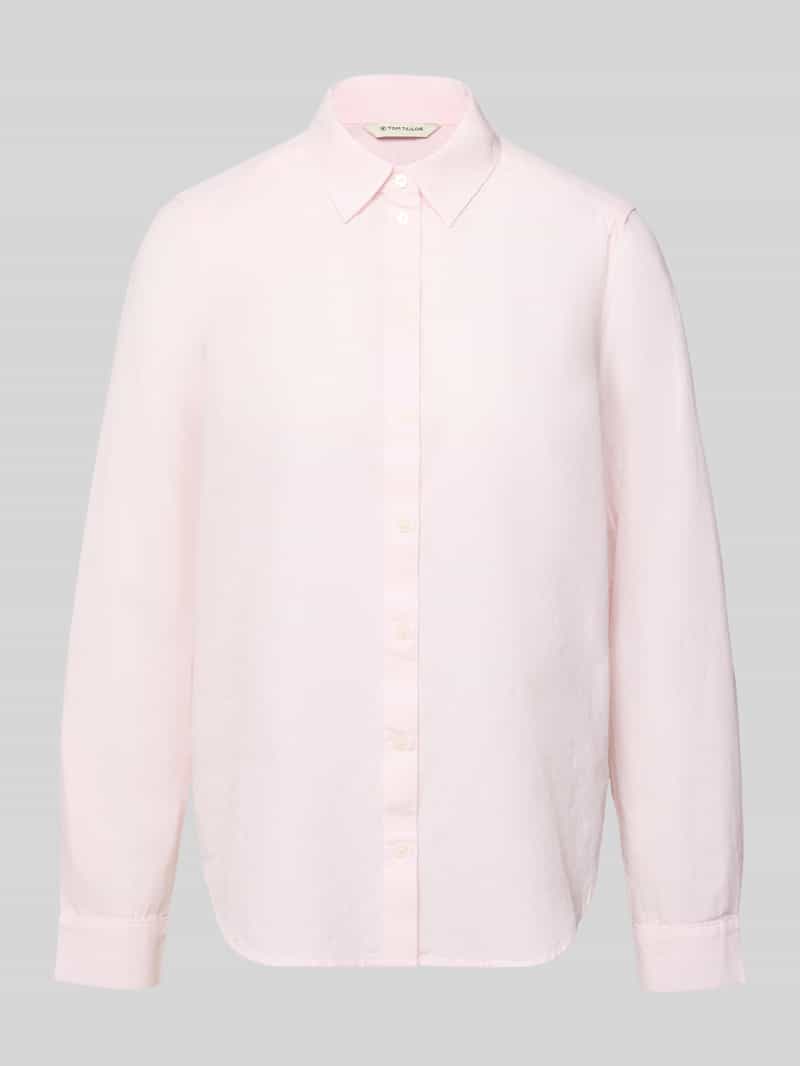 Tom Tailor - Overhemdblouse met omgeslagen boorden - Maat 34 - light pastel pink dobby