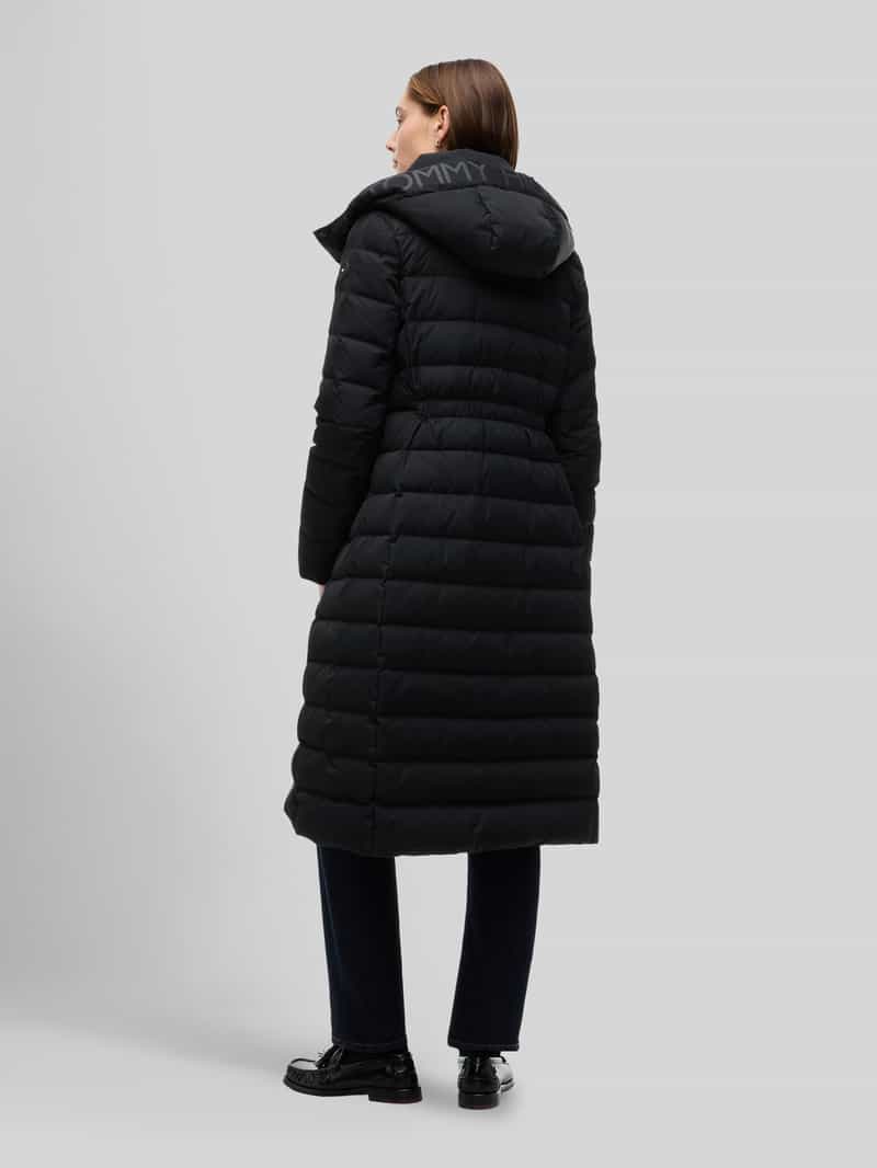 Tommy Hilfiger Slim Fit lange donsjas met stormboeien
