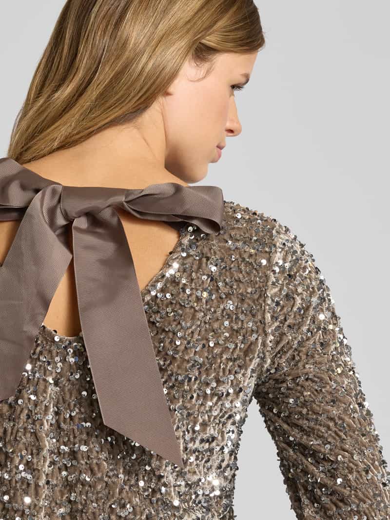 Pieces Regular fit blouse met lange mouwen en pailletten model 'KAM'
