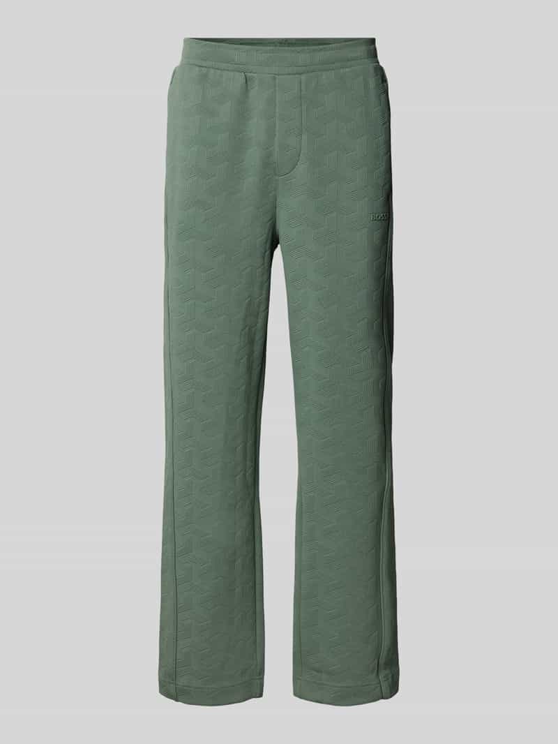 BOSS Green Regular fit sweatpants met jacquardlook model 'MIRROR LONG'