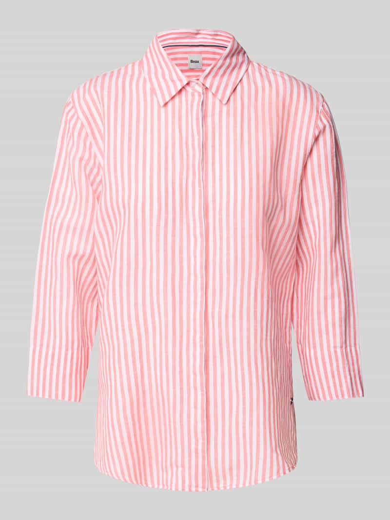 BRAX Regular fit linnen blouse met 3 4-mouwen model 'Vickie'