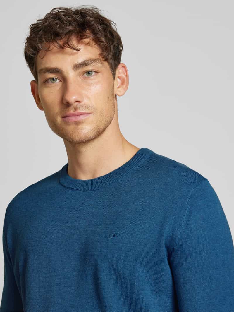 Tom Tailor Gebreide pullover met labelstitching model 'BASIC'
