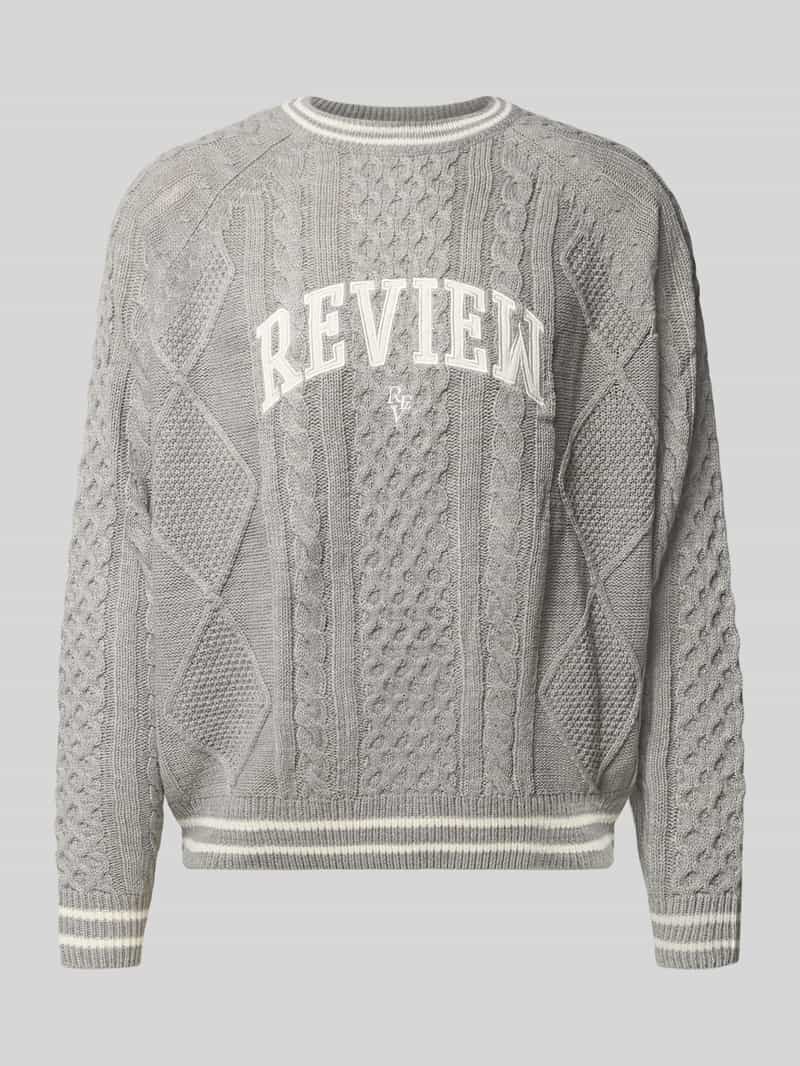 REVIEW Gebreide pullover met labelstitching
