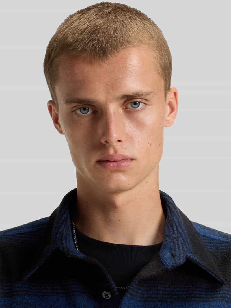 Hugo Blue Oversized flanellen overhemd met wol model 'EBOLT'