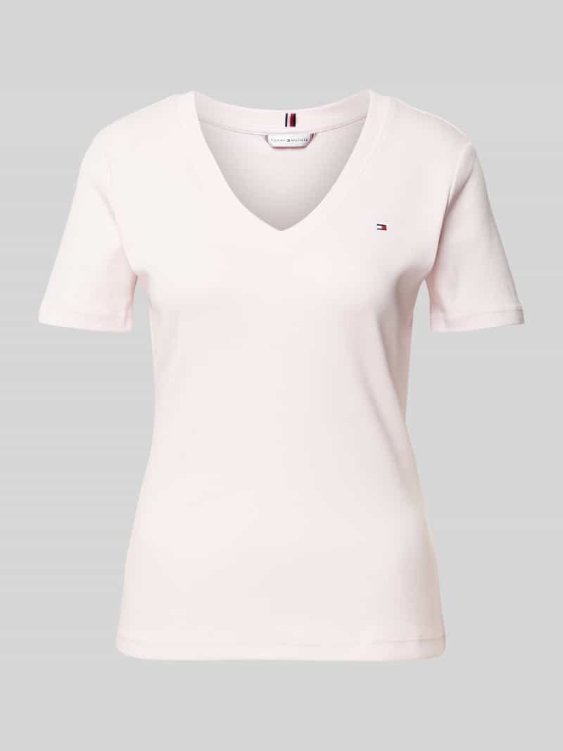 Tommy Hilfiger T-shirt SLIM CODY V-NK SS met geborduurd logo