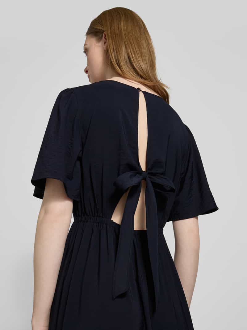 Zero Maxi-jurk van viscosemix met rugdecolleté