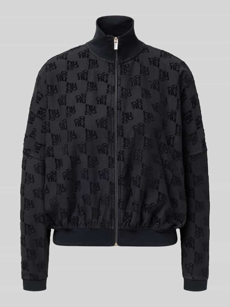 HUGO Oversized sweatjack van katoenmix model 'TERRYMONOGRAM_JACKET'