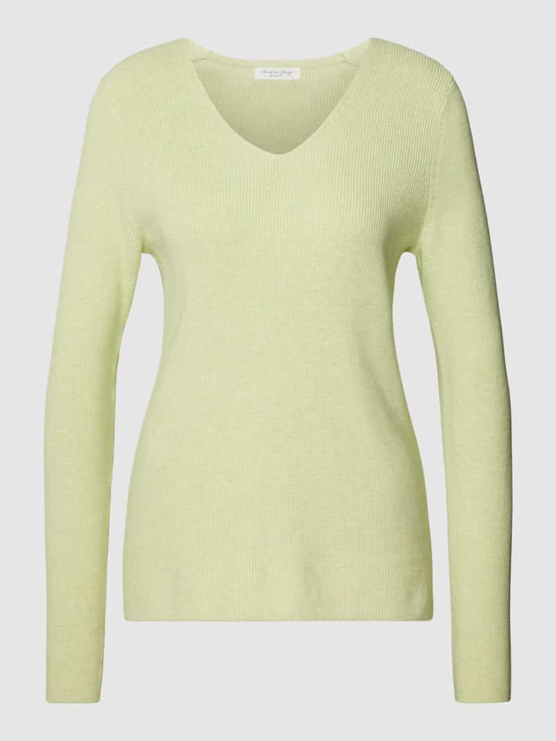 Christian Berg Woman Gebreide pullover met afgeronde V-hals