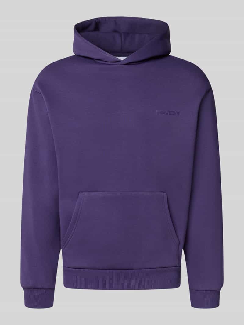 Regular fit hoodie van katoenmix met labeldetail