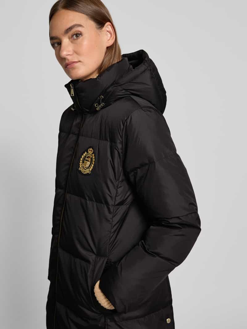 Lauren Ralph Lauren Gewatteerde lange jas met labelstitching