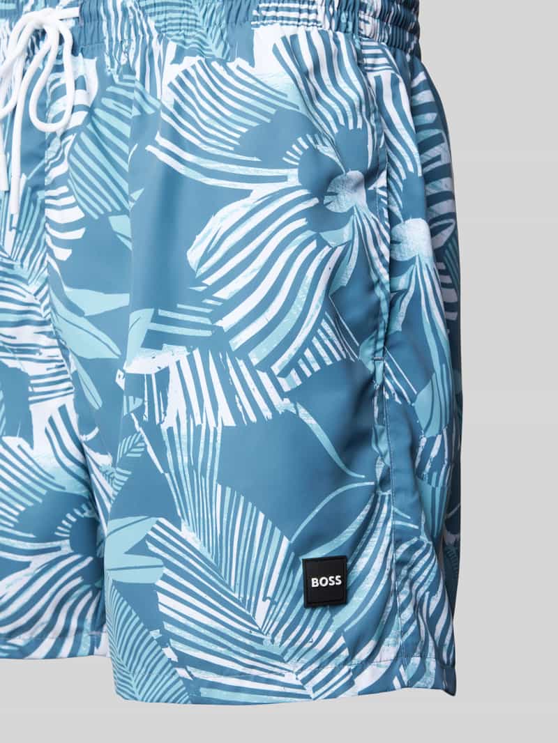 Boss Relaxed fit zwembroek met labelbadge model 'Piranha'