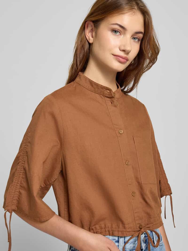 Marc O'Polo DENIM Korte blouse van een mix van linnen en katoen