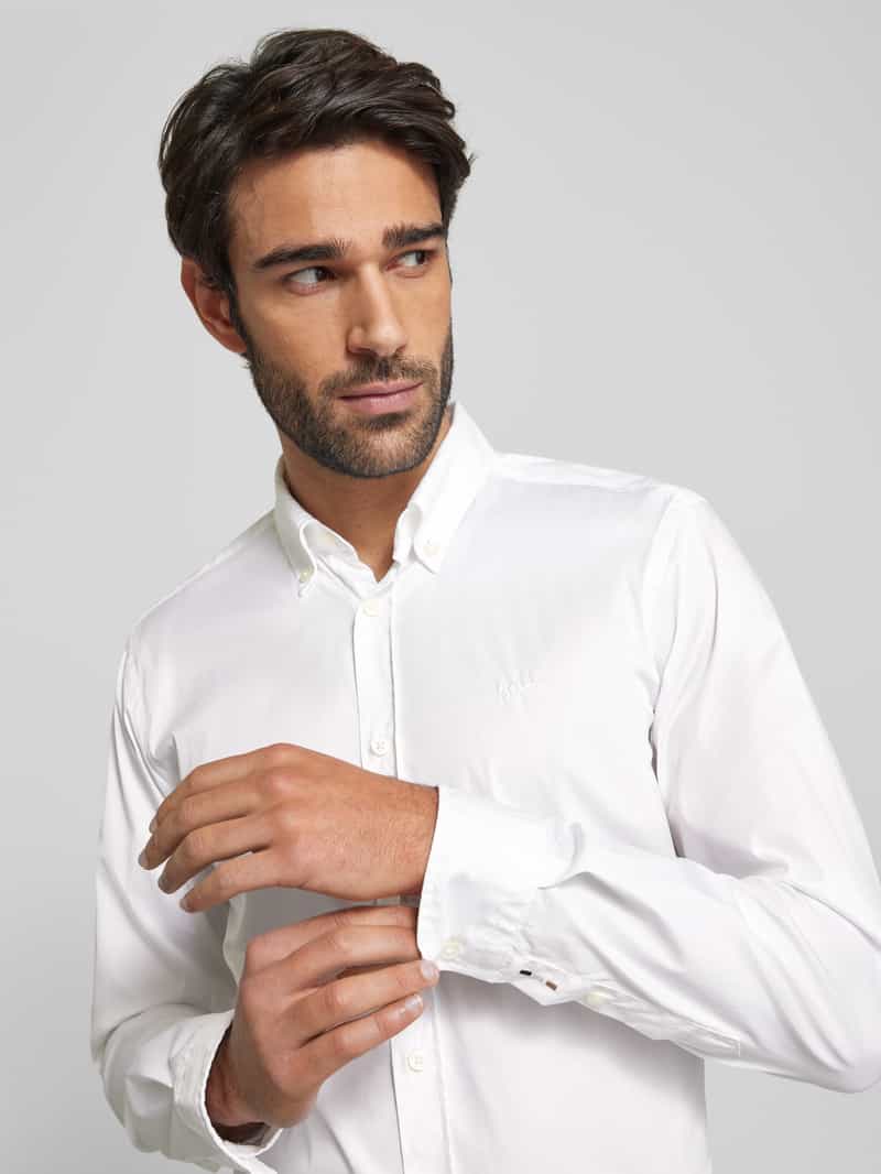 Boss Slim fit zakelijk overhemd met kentkraag model 'Roan'