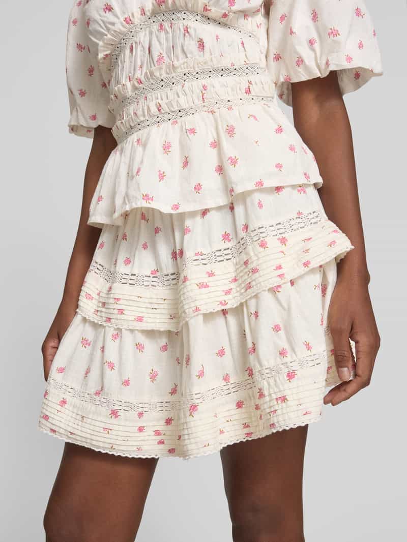 NEO NOIR Minirok met smokdetails model 'Kenia Fleurie'