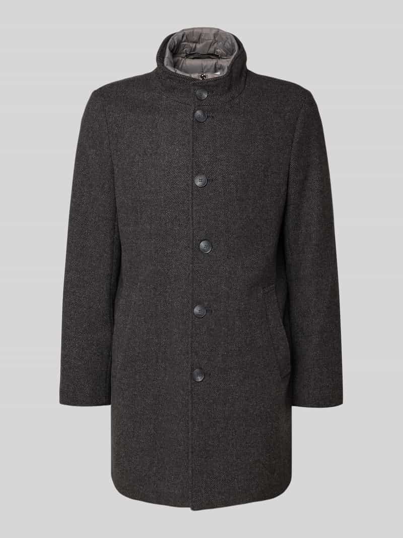 Roy Robson Lange jas met gewatteerde inzet en opstaande kraag