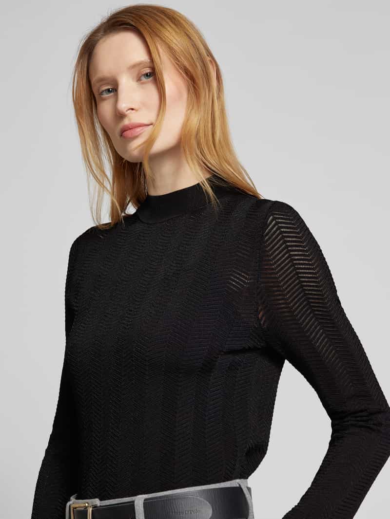 comma Gebreide pullover van viscosemix met broderie anglaise