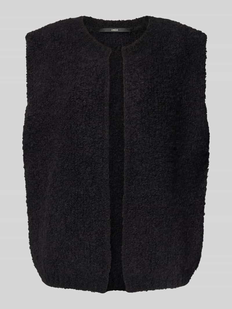 LANIUS Gilet in bouclélook met ronde hals