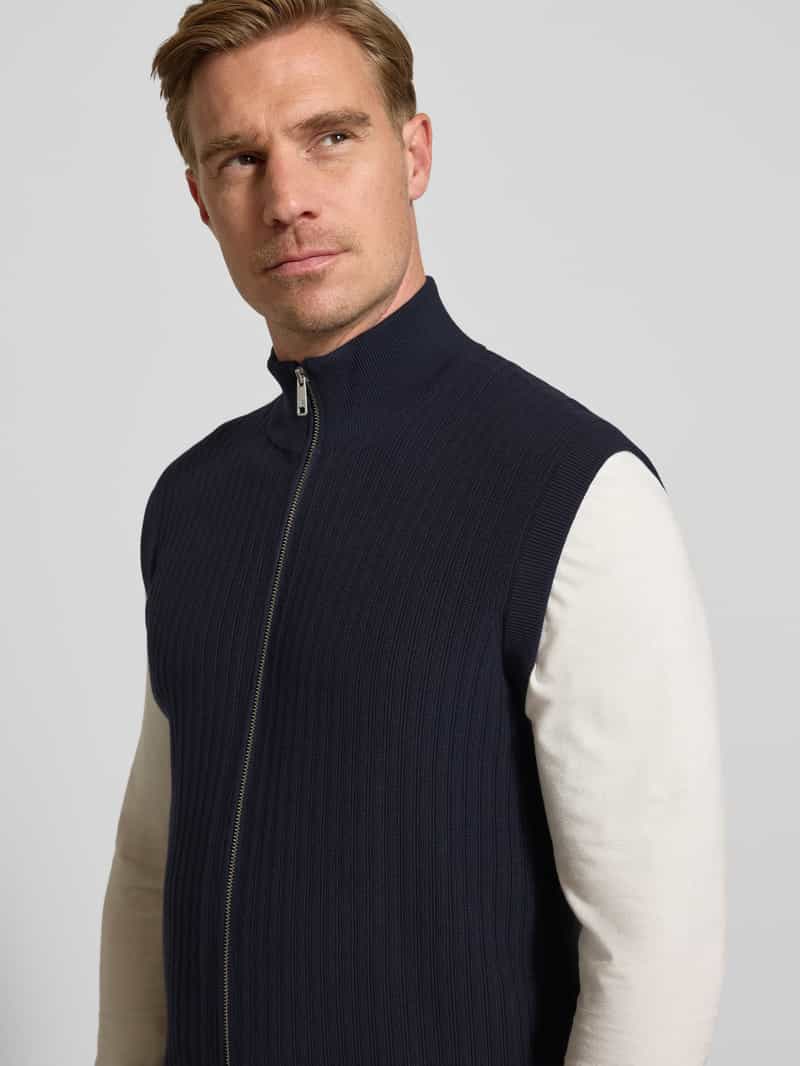 Christian Berg Men Gilet in gebreide look met ritssluiting