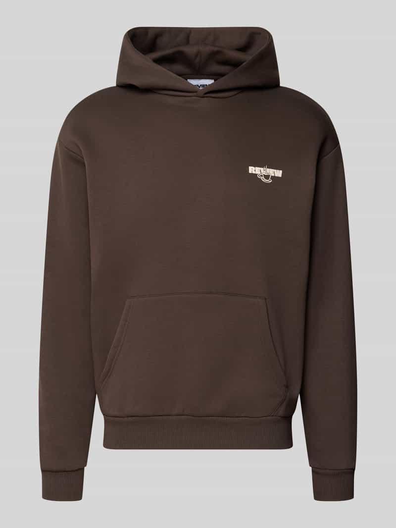 REVIEW relaxed fit hoodie van katoenmix met logoprint
