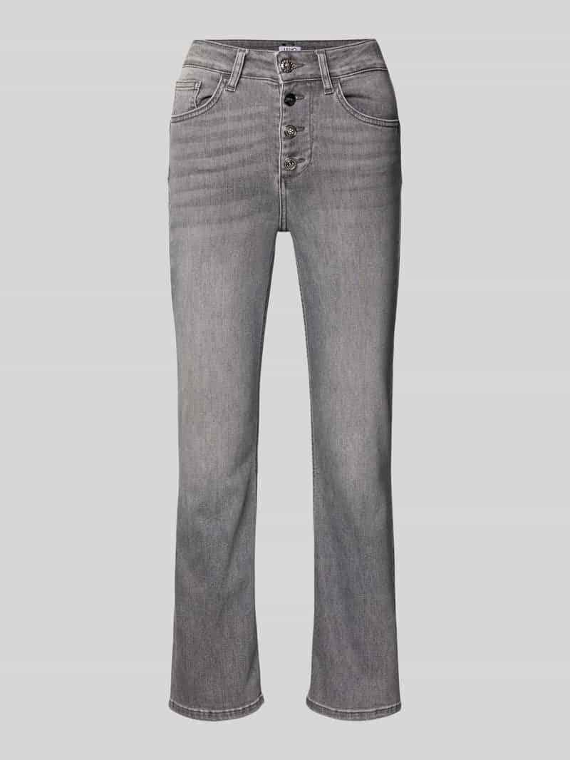 Liu Jo White Damen Mittelgrau Jeans Mit Knopfleiste Modell 'Princess' In Größe Größe 26